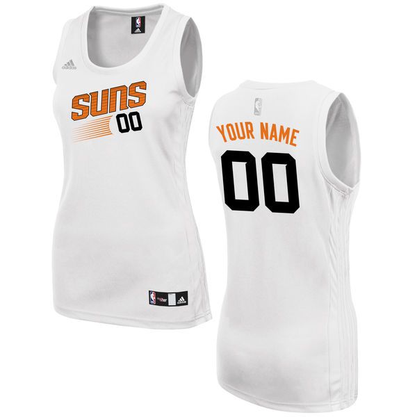 Women Phoenix Suns Adidas White Custom Fashion NBA Jersey->customized nba jersey->Custom Jersey